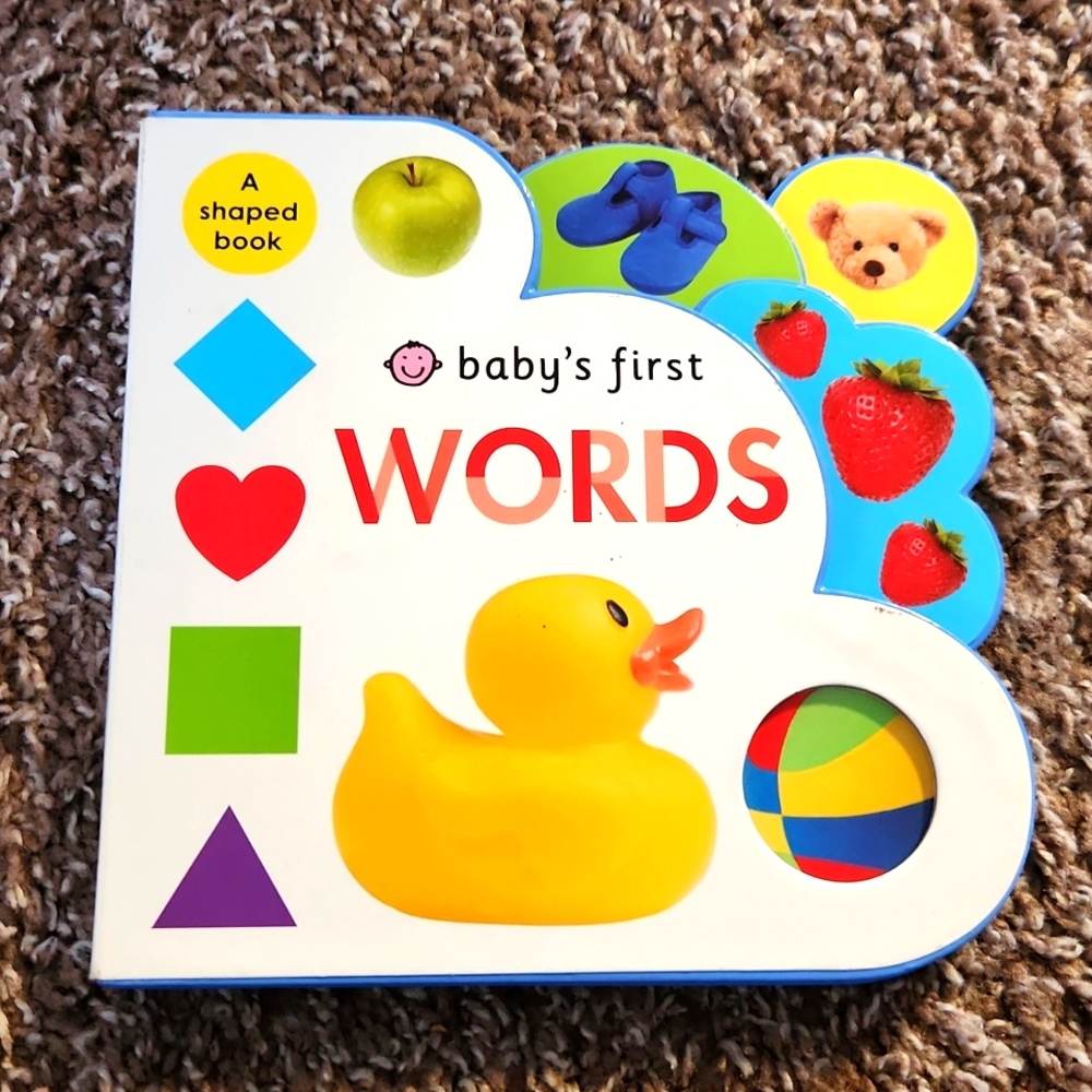 3/$10 First Words Baby Book A shaped book